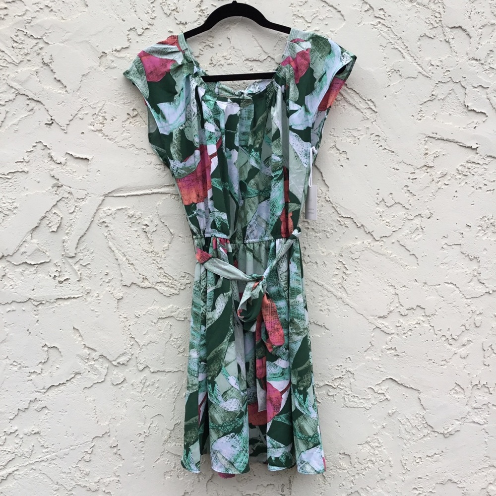LC By Lauren Conrad Tropical Green Dress Size Med - Picture 2 of 5